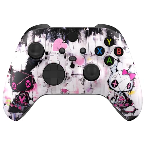 eXtremeRate Front Gehäuse Case für Xbox Series X/S Controller Model 1914, DIY-Ersatz Hülle Faceplate Skin Shell Cover Zubehör für Xbox Core Controller(Lovely Punky Bunny)-KEIN Controller von eXtremeRate