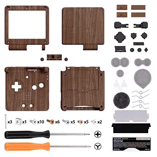 eXtremeRate Full Gehäuse für Nintendo Gameboy Advance SP,IPS Ready Upgraded Hülle & Tasten Set, DIY-Ersatz Case Shell Buttons für gba SP IPS&Standard LCD(KEIN Konsole&Platine)-Holz Optik von eXtremeRate