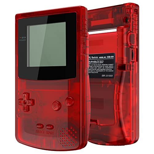 eXtremeRate Full Gehäuse&Tasten für Gameboy Color, DIY-Ersatz IPS Ready Upgraded Case Hülle für gbc OSD IPS&Reguläres IPS&Standard-LCD(Transparent Rot)-KEIN Konsole&IPS-Bildschirm von eXtremeRate