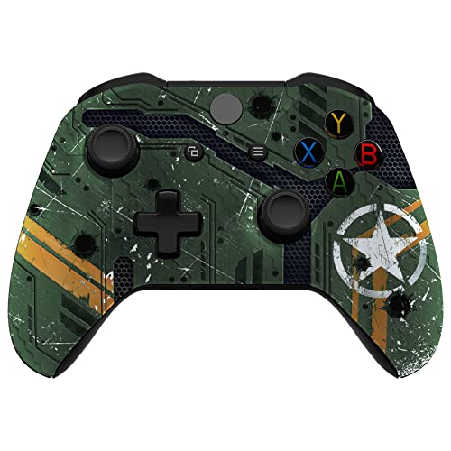 eXtremeRate Gehäuse für Xbox One X/S Controller, DIY-Ersatz Front Hülle Case Zubehör Faceplate für Xbox One S/X Controller Modell 1708-Army Mecha von eXtremeRate
