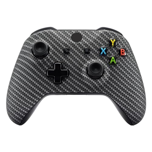 eXtremeRate Gehäuse für Xbox One X/S Controller, DIY-Ersatz Front Hülle Case Zubehör Faceplate für Xbox One S/X Controller Modell 1708-Carbon Fiber von eXtremeRate