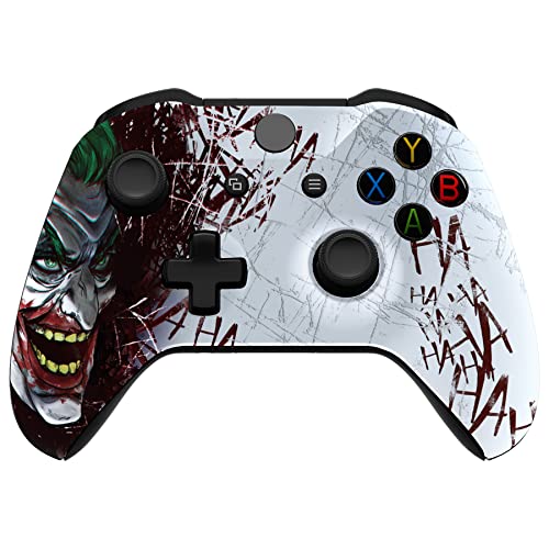 eXtremeRate Gehäuse für Xbox One X/S Controller, DIY-Ersatz Front Hülle Case Zubehör Faceplate für Xbox One S/X Controller Modell 1708-Crazy HAHA von eXtremeRate