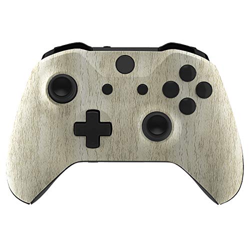 eXtremeRate Gehäuse für Xbox One X/S Controller, DIY-Ersatz Front Hülle Case Zubehör Faceplate für Xbox One S/X Controller Modell 1708-Kiefernholz Optik von eXtremeRate