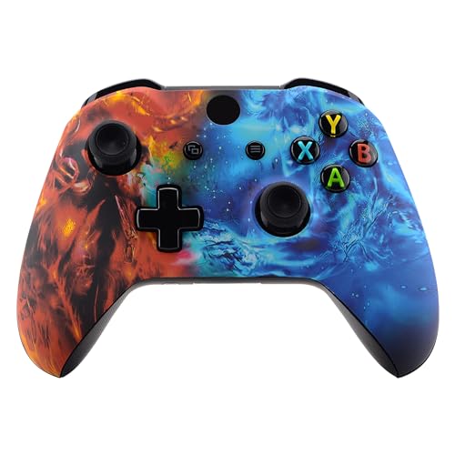 eXtremeRate Gehäuse für Xbox One X/S Controller, DIY-Ersatz Front Hülle Case Zubehör Faceplate für Xbox One S/X Controller Modell 1708-Conflict Soul von eXtremeRate