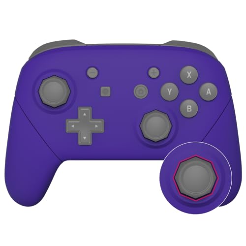 eXtremeRate Grips Case für Nintendo Switch Pro Controller, DIY-Ersatz Full Hülle Faceplate&Back Shell&Giffe Abdeckung&Tasten für Switch Pro Controller(Octagonal Gated Sticks Design,Lila) von eXtremeRate