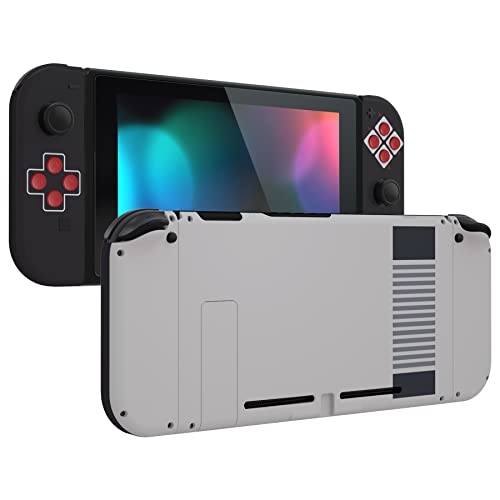 eXtremeRate Hülle Case für Nintendo Switch Joycon/Konsole, DIY-Back Shell & Kickstand & Joy Con Abdeckung & Tasten Set, Ersatz Gehäuse für Nintendo Switch Console-Classics NES Stil von eXtremeRate