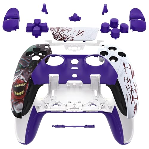 eXtremeRate Komplettes Set mit Tasten, Touchpad-Abdeckung, kompatibel mit PS5 Edge-Controller, Clown Hahahaha, dekorative Zierleiste, Front-Rückplatten, kompatibel mit PS5 Edge Controller eXtremeRate Komplettes Set mit Tasten, Touchpad-Abdeckung, kompatibel mit PS5 Edge-Controller, Clown Hahahaha, dekorative Zierleiste, Front-Rückplatten, kompatibel mit PS5 Edge Controller von eXtremeRate
