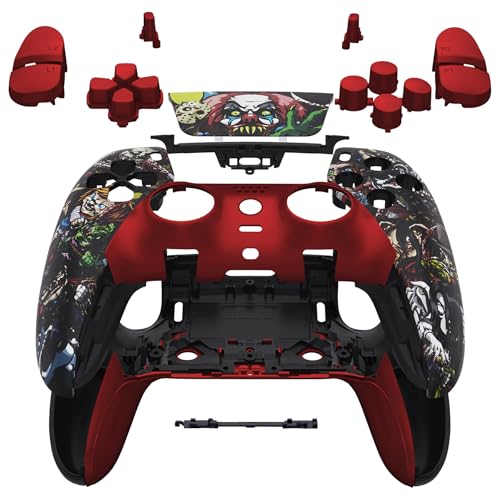 eXtremeRate Komplettes Set mit Tasten, Touchpad-Abdeckung, kompatibel mit PS5 Edge Controller, Scary Party Ersatz, dekorative Zierleiste, Front-Rückplatten, kompatibel mit PS5 Edge Controller eXtremeRate Komplettes Set mit Tasten, Touchpad-Abdeckung, kompatibel mit PS5 Edge Controller, Scary Party Ersatz, dekorative Zierleiste, Front-Rückplatten, kompatibel mit PS5 Edge Controller von eXtremeRate