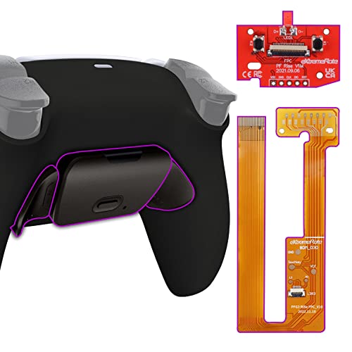 eXtremeRate Konfiguriert Rise (RMB) Remap Kit für ps5 Controller BDM-030/040/050 Model, Real Metal Buttons Remapper Board&Rück Gehäuse&Metall Back Paddles Set für ps5 Controller-Schwarz von eXtremeRate