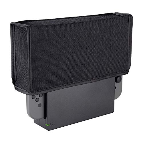 eXtremeRate Nylon-Staubschutz Tasche, Samtfutter, Kratzfeste, wasserdichte Schutzhülle Dust Cover für Nintendo Switch & Switch OLED Charging Dock-Schwarz von eXtremeRate