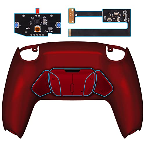 eXtremeRate Konfigurierbar RISE4 Remap Kit für ps5 Controller BDM-010/020 Modell, Remapper Board&Ergonomic Case Rückplate Gehäuse&Back Paddles Buttons für ps5-Rot von eXtremeRate