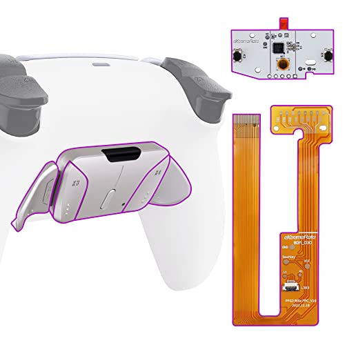 eXtremeRate Programmierbares RISE4 Metall Remap Kit für ps5 Controller BDM-030/040/050 Model, Upgrade Remapper Board&Back Case Gehäuse&Rücktasten Metal Back Paddles für ps5-Schneeweiß von eXtremeRate