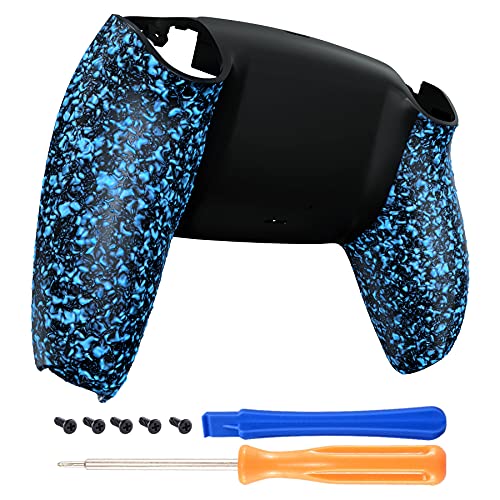 eXtremeRate Rückseite Abdeckung Kompatibel mit ps5 Controller, Hülle Case Gehäuse Ersatz Schale Abdeckung für ps5 Controller Zubehör (Strukturiertes Blau) von eXtremeRate