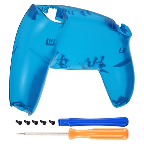 eXtremeRate Transparentes blaues individuelles Rückengehäuse, Unterschale, kompatibel mit PS5-Controller, Ersatz-Rückschale, kompatibel mit PS5-Controller von eXtremeRate