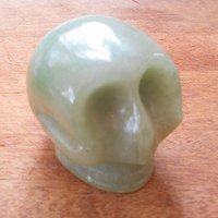 Grüner Aventurin Geschnitzter Schädel Erdegy #1803 von earthegy