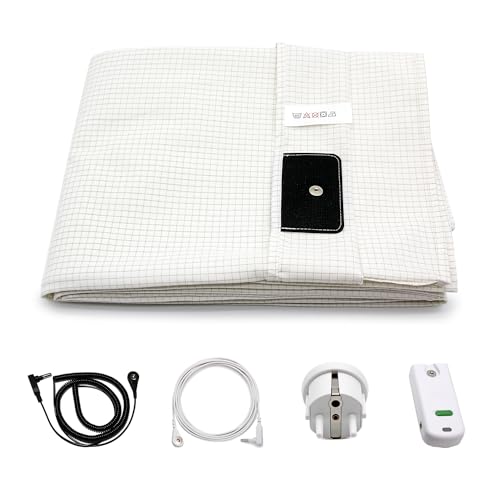 Conductive Earthing Sheet Made of 10% Pure Silver Fiber, Flat Earthing Sheet with 5m Earthing Cable + Earthing Product Tester, Earthing Bed Sheet for Better Sleep von earthinglife