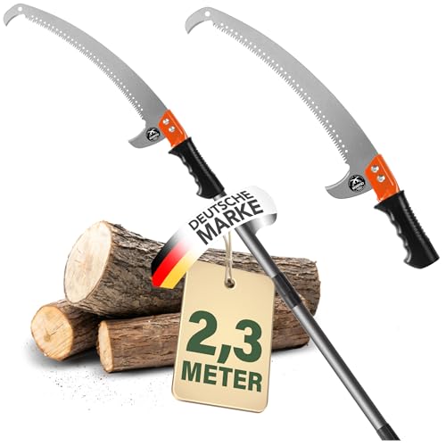 easimo | Astsäge Teleskop für Baumbeschneidung I Säge mit Teleskopstiel einstellbar auf bis zu 2.3m I Teleskop Baumsäge Baumschneider Baum Hochentaster von easimo