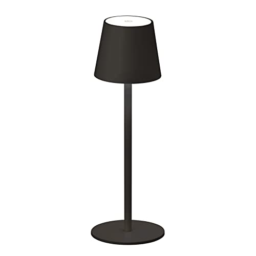 FHL easy! | Akku-Tischleuchte Tropea | Helligkeit Stufenlos Dimmbar | Leuchtdauer bis 100h | 1x LED 2,5 Watt inkl. - 270 Lumen - 3000 Kelvin | Sandschwarz | 850210 von easy! BY FHL