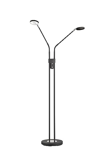 FHL easy! | Stehleuchte, Luna | 2x LED max. 6 Watt | mit Taster getrennt stufenlos dimmbar | Lichtfarbe stufenlos einstellbar | (sandschwarz/chromfarben) von easy! BY FHL