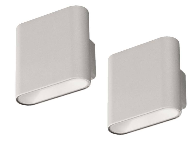 easy! BY FHL LED Außen-Wandleuchte, Bewegungsmelder, LED fest integriert, Warmweiß, 2er SET Outdoor Akkulampen, Fassadenbeleuchtung ohne Strom, 10cm breit von easy! BY FHL