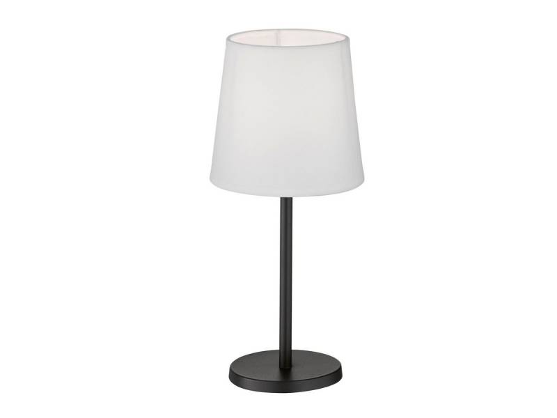 easy! BY FHL LED Nachttischlampe, LED wechselbar, Warmweiß, kleine Design-klassiker Schwarz mit Stoff Lampenschirm Weiß, Höhe 30cm von easy! BY FHL
