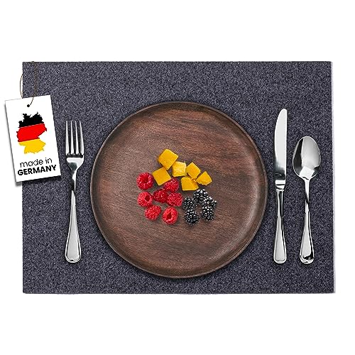 Tischset Filz 2mm Made in Germany - Platzset Filz aus upcycling rPET Filz (Grau, 1) von easy and green