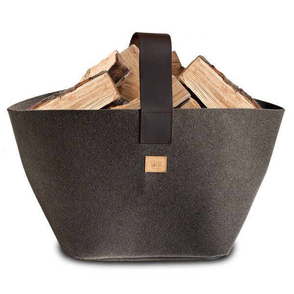 easy and green Designer Kaminholzkorb aus upcycling rPET Filz 40 Liter von easy and green