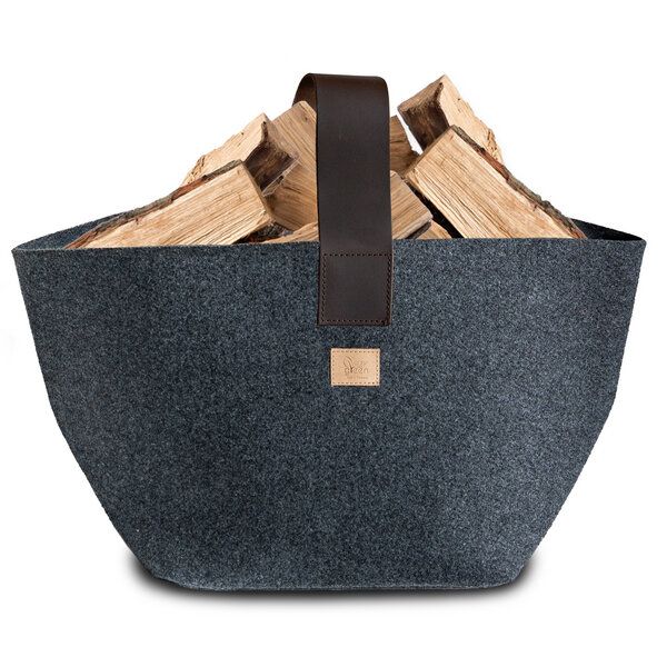 easy and green Designer Kaminholzkorb aus upcycling rPET Filz 40 Liter von easy and green