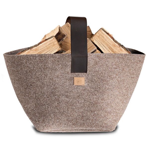 easy and green Designer Kaminholzkorb aus upcycling rPET Filz 40 Liter von easy and green