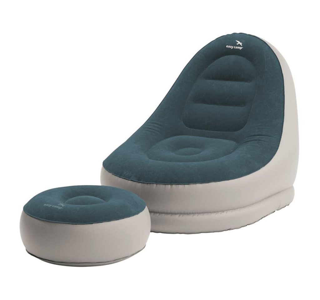 easy camp Luftbett Aufblasbares Lounge-Set Comfy Grau und Blau von easy camp