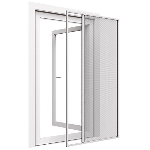 easy life Insektenschutz Rollo Tür greenLINE 150 x 220 cm Insektenschutztür Alurahmen in Weiß mit Fliegengitter aus Fiberglas Gewebe in Anthrazit Insektenschutzrollo für Türen von easy life