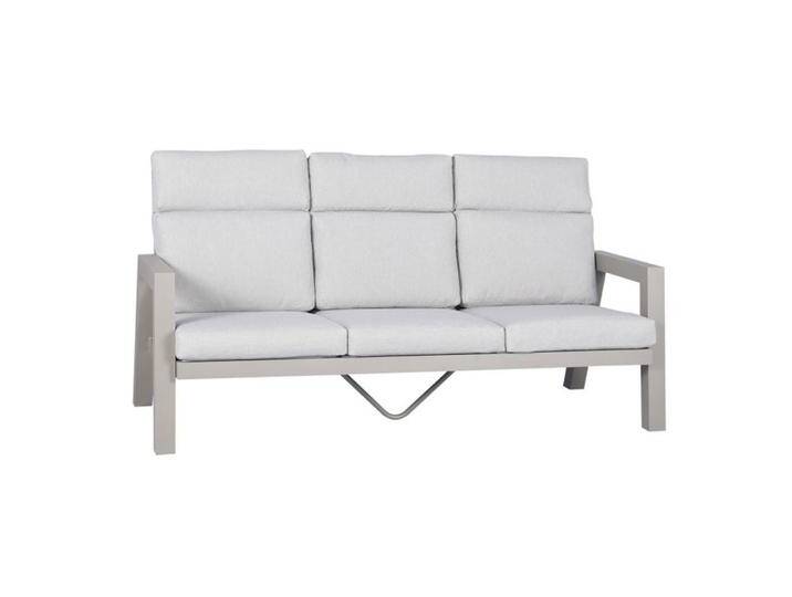 3-Sitzer Loungesofa Verona mit Polsterung und Armlehnen, Farbe: graualuminium, Stoff: hellgrau, 1940 x 876 x 965 mm, Rahmen aus Aluminium, Outdoormö 3-Sitzer Loungesofa Verona mit Polsterung und Armlehnen, Farbe: graualuminium, Stoff: hellgrau, 1940 x 876 x 965 mm, Rahmen aus Aluminium, Outdoormö von easyMÖBEL