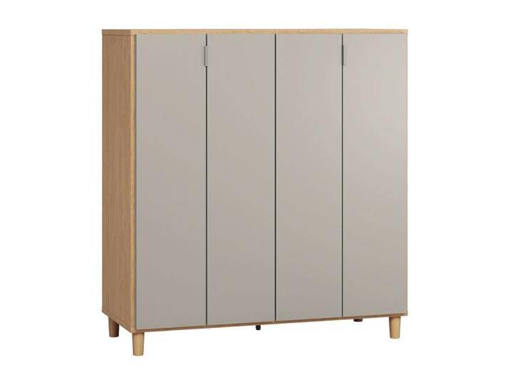 Barschrank Nanez 03, Farbe: Eiche / Grau - Abmessungen: 122 x 112 x 47 cm (H x B x T) von easyMÖBEL