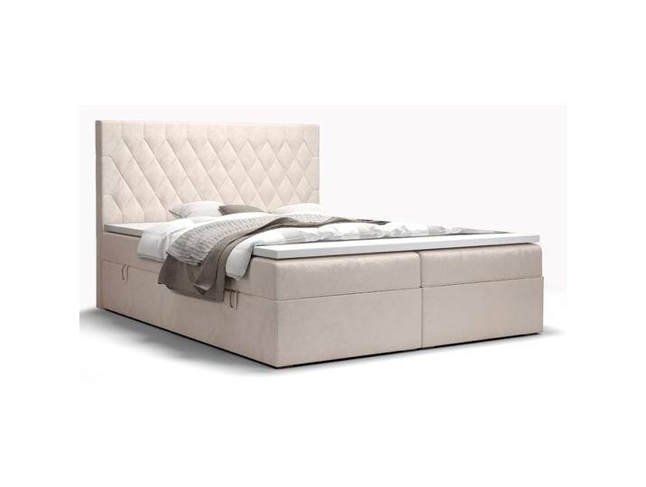 Boxspringbett im modernen Design Pirin 66, Farbe: Beige - Liegefläche: 160 x 200 cm (B x L), mit Stauraum von easyMÖBEL