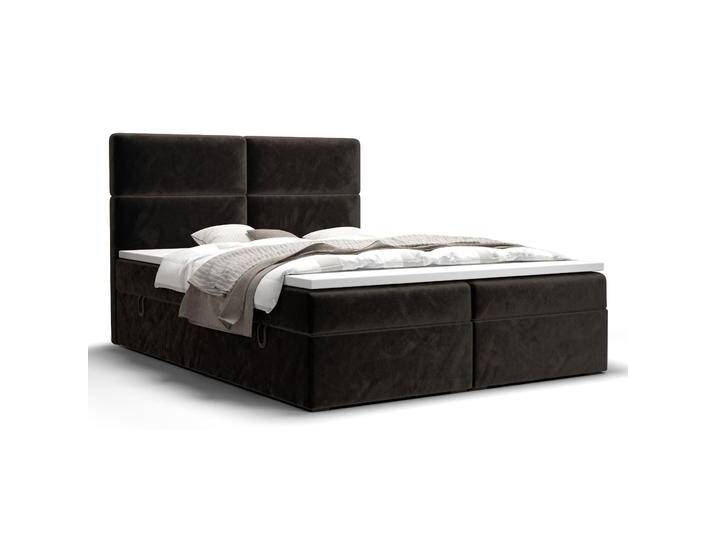 Boxspringbett im schlichten Design Pirin 32, Farbe: Schwarz - Liegefläche: 140 x 200 cm (B x L) von easyMÖBEL