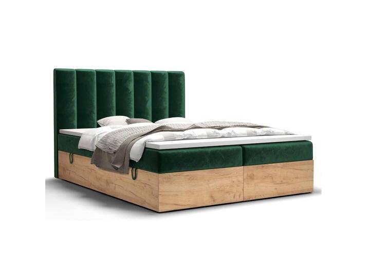 Boxspringbett mit eleganten Design Pilio 03, Farbe: Grün / Eiche Golden Craft - Liegefläche: 140 x 200 cm (B x L) von easyMÖBEL