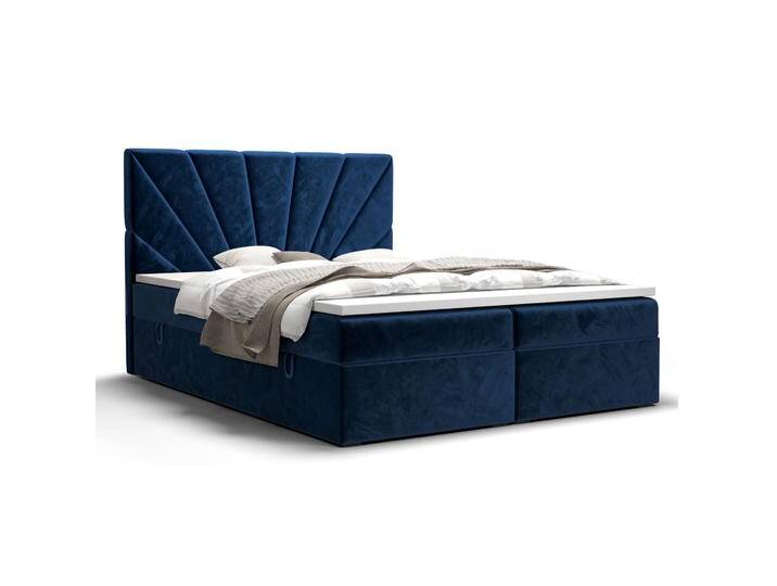 Boxspringbett mit modernen Design Pirin 30, Farbe: Blau - Liegefläche: 180 x 200 cm (B x L) von easyMÖBEL