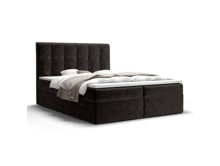 Boxspringbett mit modernen Design Pirin 76, Farbe: Schwarz - Liegefläche: 140 x 200 cm (B x L) von easyMÖBEL