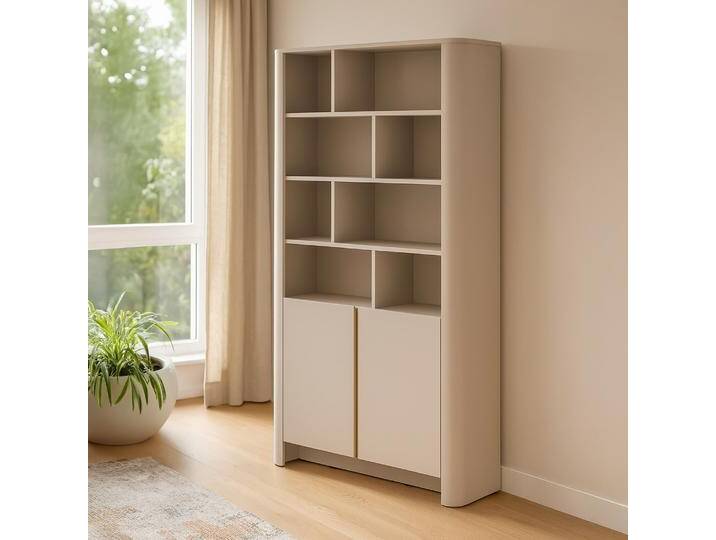 Bücherregal Kaschmir Vytgarth 07 170 x 103 x 39 cm 2 Türen 12 Fächer griffloses Design Push-to-Open moderner Stil geräumiges Re Bücherregal Kaschmir Vytgarth 07 170 x 103 x 39 cm 2 Türen 12 Fächer griffloses Design Push-to-Open moderner Stil geräumiges Re von easyMÖBEL