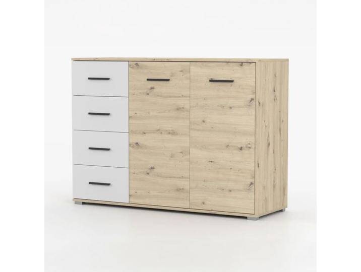Buffetschrank / Kommode Weiß / Artisan Velebit 02 4 Schubladen 2 Türen feuchtigkeitsbeständige Platte 96 x 135 x 45 cm viel Platz Buffetschrank / Kommode Weiß / Artisan Velebit 02 4 Schubladen 2 Türen feuchtigkeitsbeständige Platte 96 x 135 x 45 cm viel Platz von easyMÖBEL