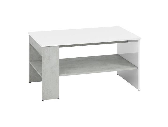 Couchtisch Antioch 10 Weiß Glanz/Hellgrau 100x60x52 cm Modernes Design Stabile Verarbeitung Mit Ablagefläche von easyMÖBEL