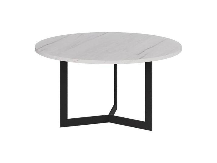 Couchtisch Granollers 02, Farbe: Weiß Marmor - Abmessungen: 80 x 80 x 42 cm (B x T x H) von easyMÖBEL