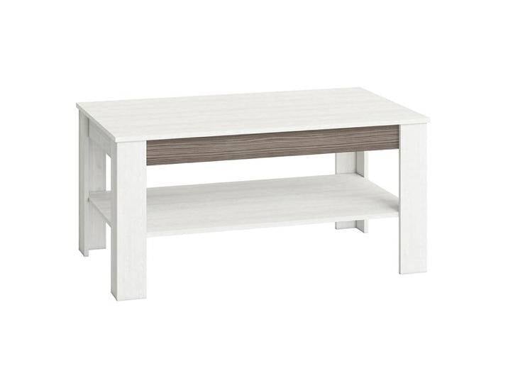 Couchtisch Knoxville 12 Kiefer Weiß / Grau 114 x 67 x 55 cm Modernes Design Praktische Ablage von easyMÖBEL