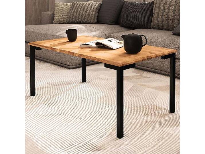 Couchtisch Kumeu 07 Kernbuche massiv geölt - Abmessungen: 80 x 80 x 48 cm (B x T x H) von easyMÖBEL