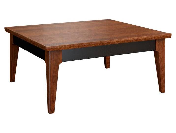 Couchtisch Lopar 23, Farbe: Nuss / Schwarz, teilmassiv - Abmessungen: 41 x 90 x 90 cm (H x B x T) von easyMÖBEL