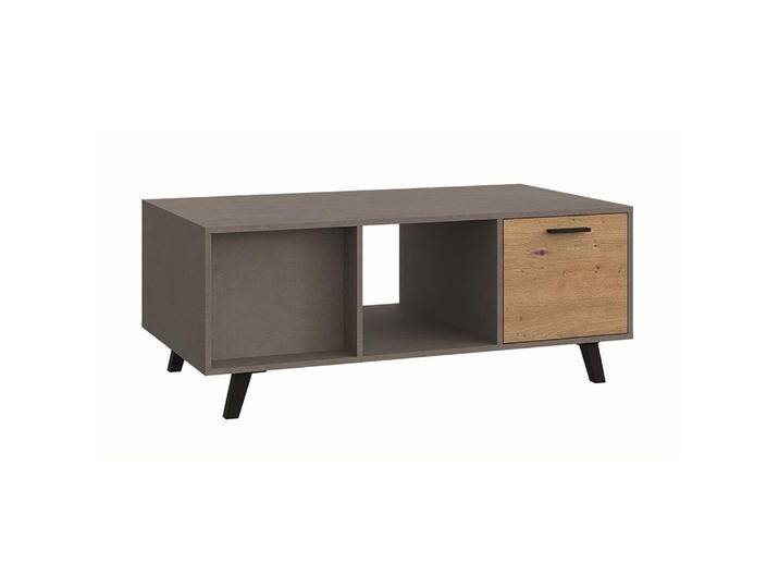 Couchtisch Rigi 07 mit 2 Schubladen und viel Stauraum, Farbe: Eiche / Grau - 120 x 67 x 48 cm (B x T x H), moderner Stil, ABS Kanten von easyMÖBEL