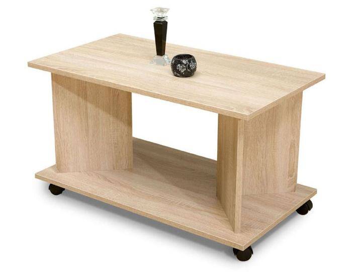Couchtisch Zafra 04, Farbe: Eiche Braun - 90 x 50 x 50 cm (B x T x H) von easyMÖBEL
