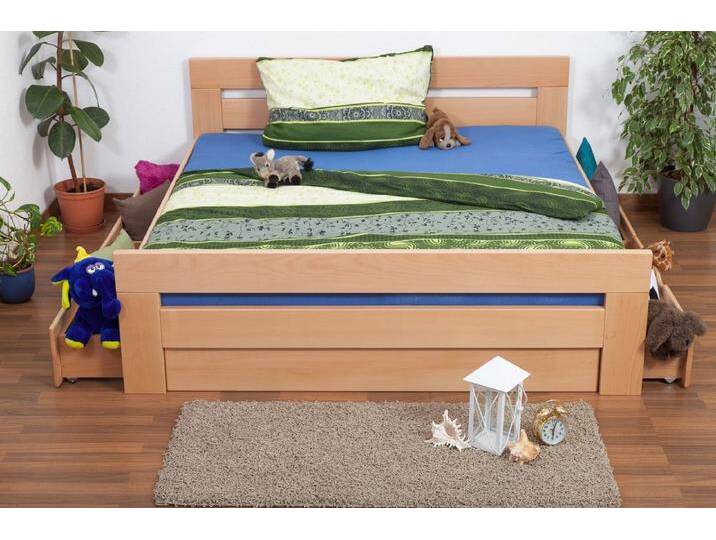 Doppelbett / Funktionsbett Easy Premium Line K6 inkl. 4 Schubladen und 2 Abdeckblenden 180 x 200 cm Buche Vollholz massiv Natur Doppelbett / Funktionsbett Easy Premium Line K6 inkl. 4 Schubladen und 2 Abdeckblenden 180 x 200 cm Buche Vollholz massiv Natur von easyMÖBEL