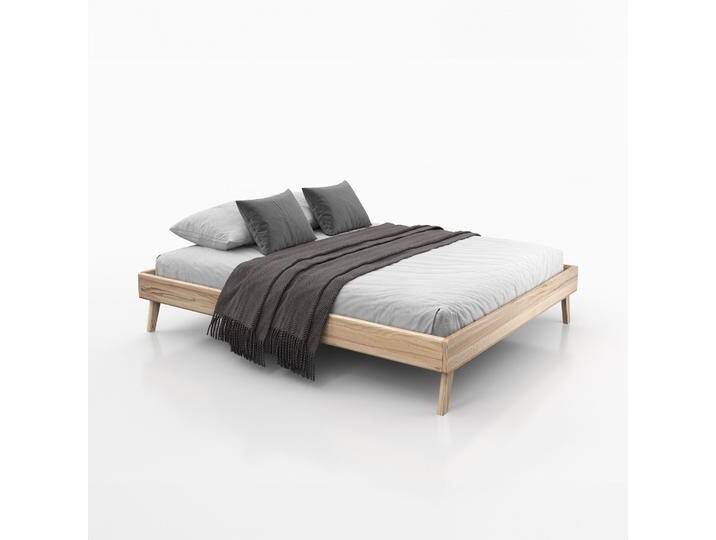 Doppelbett / Gästebett Engordany 11 Buche Vollholz massiv lackiert Liegefläche: 160 x 200 cm schlichtes Design Farbe: Buche hochwertige von easyMÖBEL
