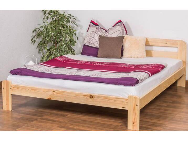 Doppelbett / Gästebett Kiefer Vollholz massiv natur A5, inkl. Lattenrost - Abmessung 160 x 200 cm von easyMÖBEL